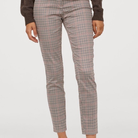 Express Checkered Skinny Pants - Black, White, brown |Viscose blend * - Picture 1 of 12